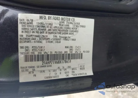 2008 Ford Crown Victoria Police/Police Interceptor z USA, uszkodzony, nr VIN 2FAHP71V68X178659